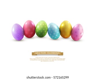 Vector easter eggs, isolated on white background. Element for celebratory design.