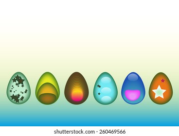 vector easter eggs modern design different colors and gradients isolated on white with space to put your own text or logo