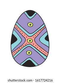 Vector. Easter eggs with patterns and decorations. Outline on a white background. Cartoon style Coloring page. Easter, celebration, orthodoxy. For the design of books, posters, prints, stickers.