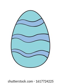 Vector. Easter eggs with patterns and decorations. Outline on a white background. Cartoon style Coloring page. Easter, celebration, orthodoxy. For the design of books, posters, prints, stickers.