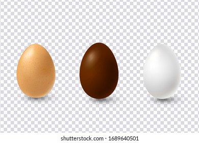 Vector easter eggs in realistic 3d style. Isolated on transparent background, decorative elements for Easter holiday design .Vector illustration.
