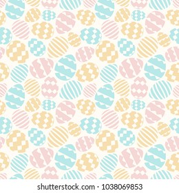 Vector easter eggs seamless pattern cute color style for printing on fabric, scrapbooking, decoration, gift wrap, promotion, banner, greeting card, sale, party poster, stamp, label, special offer
