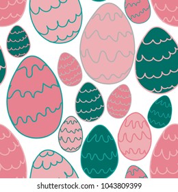 Vector easter eggs seamless pattern