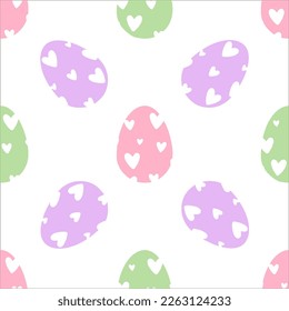 vector easter eggs seamless pattern on white background