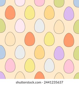 Vector easter eggs seamless pattern painted colorful
