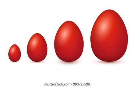 Vector easter eggs set .Easter eggs on white background. Set of realistic eggs