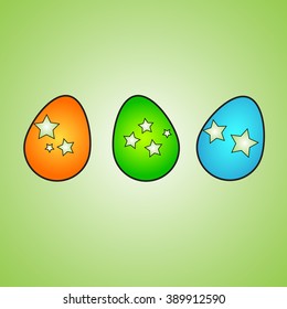 Vector easter eggs set with shadows
