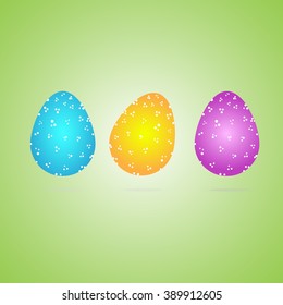 Vector easter eggs set with shadows