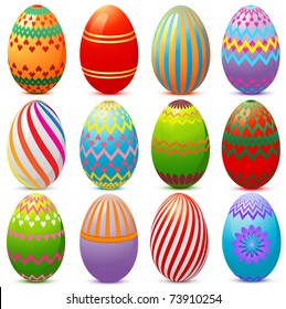 Vector easter eggs set with shadows