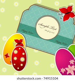 Vector Easter greeting card with eggs