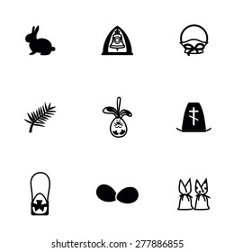 Vector Easter icon set on white background