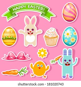 Vector Easter icon stickers