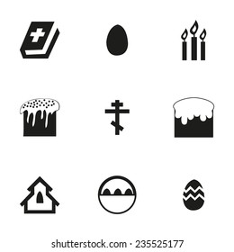Vector Easter icons set on white background