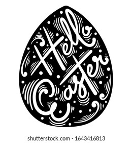 Vector easter illustration. Easter lettering