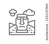 Vector Easter Island, Chile, landmark line icon. Symbol and sign illustration design. Isolated on white background
