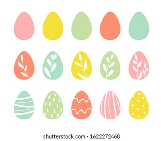 vector easter pastel color eggs 