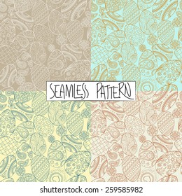 Vector Easter pattern. Eggs ornament. Vector background