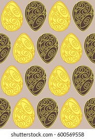 Vector Easter pattern. Eggs ornament. Repeated background for website, wallpaper, textile printing, texture. Editable vector background