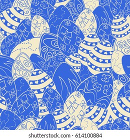 Vector Easter pattern. Eggs ornament. Repeated background for website, wallpaper, textile printing, texture. Editable vector background