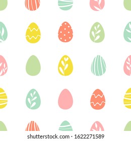 vector easter pattern with pastel color eggs