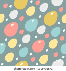 Vector Easter pattern. Seamless  pattern with colored Easter eggs. Happy Easter. Easter print for scrapbooking, fabric, wrapping paper.