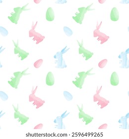 Vector Easter pattern in watercolor style. Modern posters for party, holiday, advertising, branding, cover, postcard, sale.