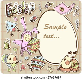 Vector easter postcard.