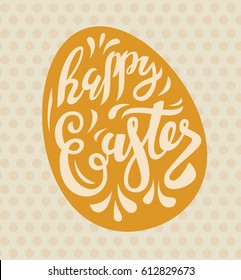 vector easter poster with cute text lettering
