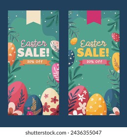 vector easter sale vertical banner spring sale	