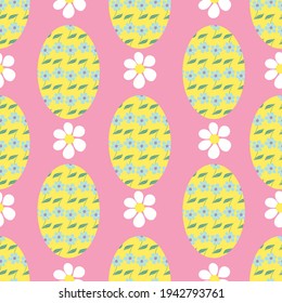 Vector Easter seamless pattern background. Suitable for fabric, backdrop, gift wrap, invitation card, event and other design projects. 