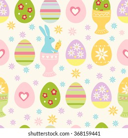 vector easter seamless pattern. It can be used for card, postcard, cover, invitation, easter card, fabric, wrapping paper, wallpaper