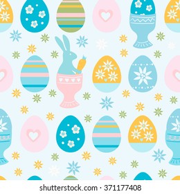 vector easter seamless pattern. It can be used for card, postcard, cover, invitation, easter card, fabric, wrapping paper, wallpaper
