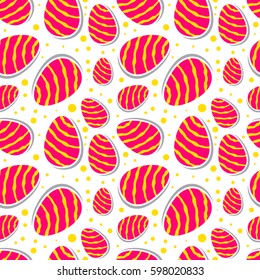 Vector Easter Seamless Pattern. Colorful Eggs Background
