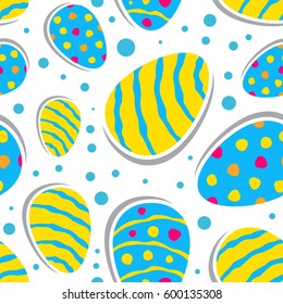 Vector Easter Seamless Pattern. Colorful Eggs Background