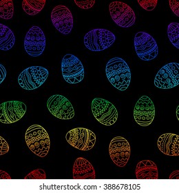 Vector easter seamless pattern with eggs. Perfect for wallpaper, gift paper, pattern fills, web page background, spring and Easter greeting cards