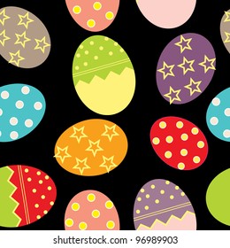 Vector Easter Seamless pattern with eggs background