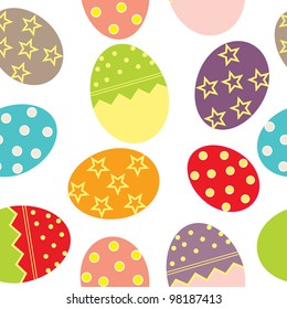 Vector Easter Seamless pattern with eggs background