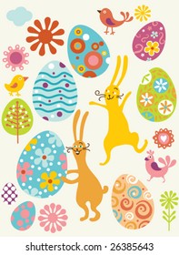 vector easter set