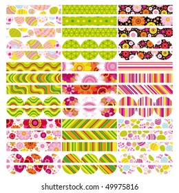 Vector Easter set of border, design elements