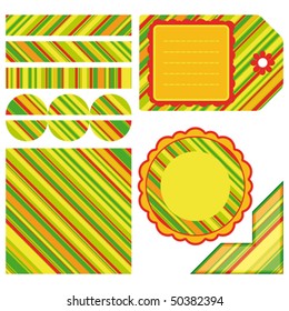 Vector Easter set of stripe design elements