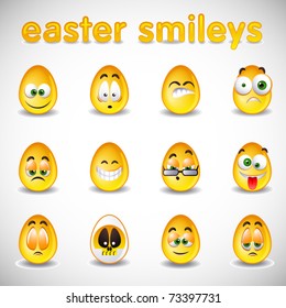 Vector easter smileys