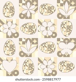 Vector Easter symbols seamless pattern.