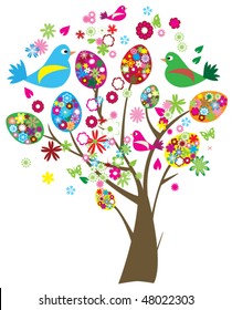 vector easter tree