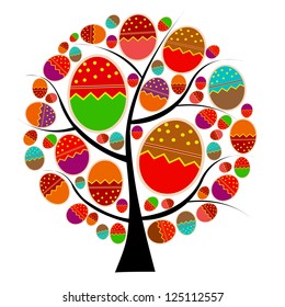 vector easter tree with eggs