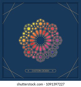 vector eastern arabic colorful print design with ornamented symbol. design for card, cover, invitation