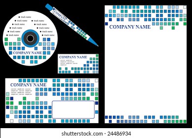 Vector easy editable - corporate identity template, business stationery set.