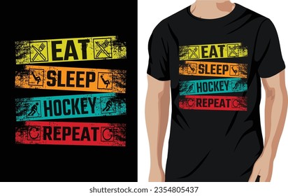 Vector eat sleep hockey repeat - field hockey t shirt design, vector, poster, or template.