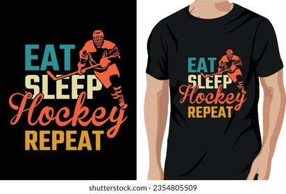 Vector eat sleep hockey repeat - field hockey t shirt design, vector, poster, or template.