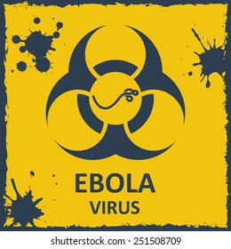 Vector ebola virus and biohazard sign. Format eps10