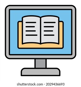 Diseño de iconos de esquema rellenados en libros de vectores
